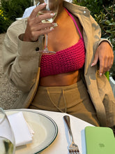 Load image into Gallery viewer, THE KNITTED BANDEAU TOP - MAGENTA