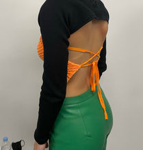 Load image into Gallery viewer, THE KNITTED SINGLET- ORANGE TERRY
