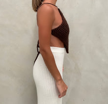 Load image into Gallery viewer, THE KNITTED HALTER TOP - CHOCOLATE