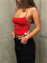 Load image into Gallery viewer, THE KNITTED SINGLET- SCARLET TERRY