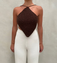 Load image into Gallery viewer, THE KNITTED HALTER TOP - CHOCOLATE