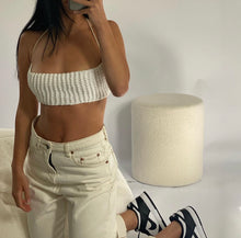Load image into Gallery viewer, THE KNITTED BANDEAU TOP - WHITE