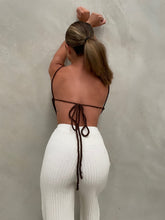 Load image into Gallery viewer, THE KNITTED HALTER TOP - CHOCOLATE