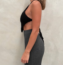 Load image into Gallery viewer, THE KNITTED HALTER TOP - BLACK