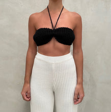 Load image into Gallery viewer, THE KNITTED BANDEAU TOP - BLACK