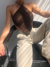 Load image into Gallery viewer, THE KNITTED HALTER TOP - CHOCOLATE
