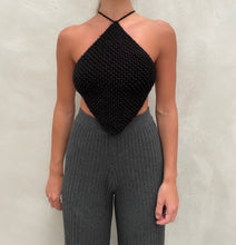 Load image into Gallery viewer, THE KNITTED HALTER TOP - BLACK
