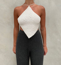 Load image into Gallery viewer, THE KNITTED HALTER TOP - WHITE
