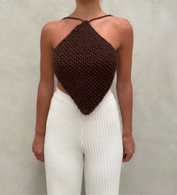 Load image into Gallery viewer, THE KNITTED HALTER TOP - CHOCOLATE
