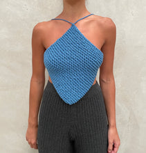 Load image into Gallery viewer, THE KNITTED HALTER TOP - SAPPHIRE
